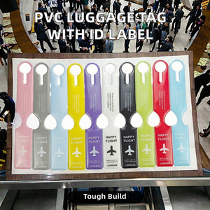 Étiquette de bagage en PVC tendance pour avion, avec anneau de fixation, anti-perte, pour identification et accrochage - Product Image 2