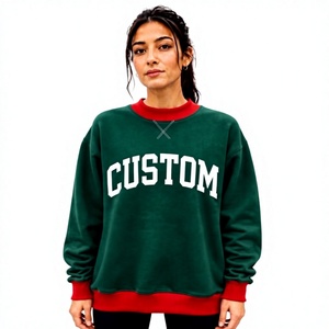 Pull-over oversize pour femme en coton/polyester, doux, confortable, anti-boulochage, col montant, à porter toute l'année - Product Image 1