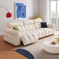 Canapé-lit modulaire moderne anti-acariens en tissu haute élasticité, trois places, écologique, avec mouvement de balancement en bois, doux et confortable, anti-stress