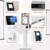 Système de commande de bureau 21,5 27 32 pouces à écran tactile, système de gestion des files d'attente, impression de reçus, paiement par code QR, système de point de vente en libre-service, borne de commande