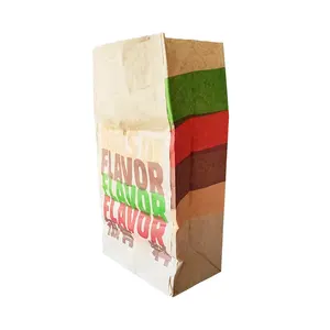 Brown Flat base Kraft Paper Bags for Bakery Cookies Treat Burgers Dessert Wedding Tossing Stamps Party Favor custom food bags