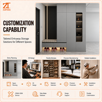 Organisateur de couloir personnalisé avec armoire à chaussures grande capacité, rangement optimisé et banquette confortable pour entrée résidentielle