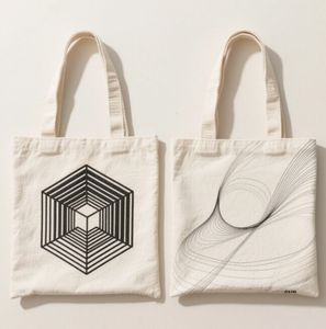 Bolso de lona de algodón reciclado ecológico impreso personalizado Bolso de compras colorido con logotipo personalizado - Product Image 6