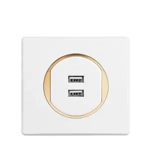 VGT White Panel High Quality usb socket wall mounted outlets electric sockets switches socket