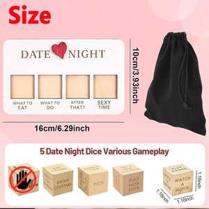 Cita noche idea aniversario decisión dados sexo sacar dados de madera parejas adultas juego regalos románticos Para ella él - Product Image 3