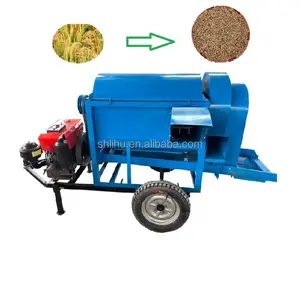 600-800Kgs/Hour diesel engine Movable Paddy Rice Thresher Threshing Soybean Threshing Machines mini multifunction