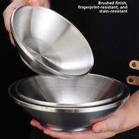 Bol à salade empilable en acier inoxydable 304 doré pour servir des nouilles, idéal pour les restaurants, les hôtels, la restauration, les buffets, la maison et la cuisine