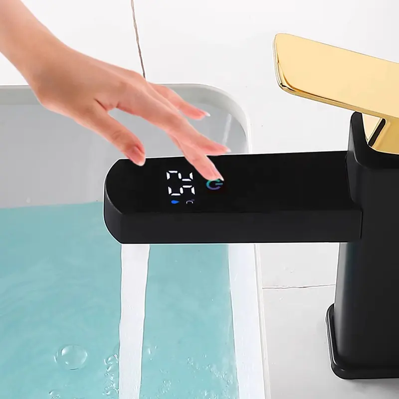 İyi fiyat lüks sıcak ve soğuk mikser elektronik dokunmatik kontrol banyo otomatik dokunmatik ücretsiz akıllı havza dokunun