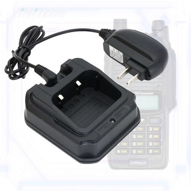 Two-Way Radio Battery Desktop Charger CHR-9700 AC Power Adapter with Gan Base for BaoFeng UV-9R Plus BF-9700 UV-5R Walkie Talkie