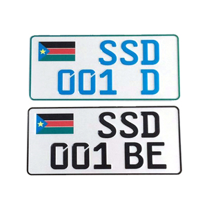 OEM haute qualité en relief Au Soudan Du Sud en aluminium plaque d'immatriculation de voiture pour l'avant et l'arrière - Product Image 3