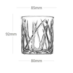 Verre à whisky rond givré de 335 ml, modèle SQ105, en verre cristallin, style ancien, pour la vente en gros - Product Image 2