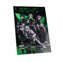 Affiches d'anime/manga personnalisées avec impression artistique en feuille d'aluminium verte, effet métallique, vernis 3D et UV en relief pour collectionneurs