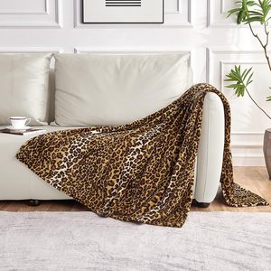 Dark <strong>Brown</strong> Leopard Print Blanket Fleece <strong>Throw</strong> for Bed <strong>Sofa</strong> Travel and Camping 50"x60" - Product Image 4