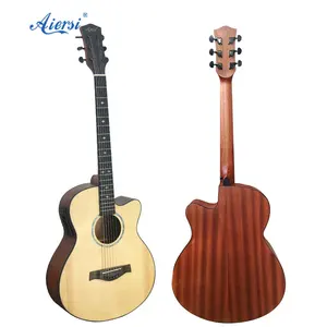 Aiersi brand worth buying electric guitar quality solid top 6 string low budget electrical acoustic guitar string instruments