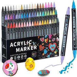 Ensemble de stylos marqueurs acryliques transfrontaliers empilables, couleurs vives, dessin rapide, séchage rapide, imperméable - Product Image 1