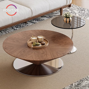Soucoupe volante moderne <span class=keywords><strong>Table</strong></span> à thé en bois massif lumière luxe petit ménage salon grande combinaison ronde <span class=keywords><strong>Table</strong></span> <span class=keywords><strong>basse</strong></span> ZEM-570 - Product Image 1