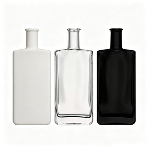 Botella de Vidrio Cuadrada Transparente de 500 ml para Whisky, Brandy, Ginebra y Vodka <span class=keywords><strong>Premium</strong></span>, Botella Vacía de Alta Gama para Licores - Product Image 5