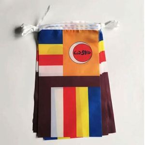 ออกแบบโลโก้ตามสั่ง พิมพ์สีเต็มรูปแบบ ธงประดับสายโพลีเอสเตอร์สำหรับตกแต่งกิจกรรมกลางแจ้งและในร่ม - Product Image 4