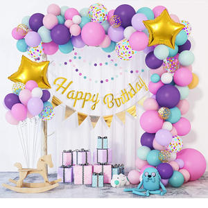 Estrella cumpleaños globo paquete rosa púrpura azul globo guirnalda oro cumpleaños Banner banderín - Product Image 1