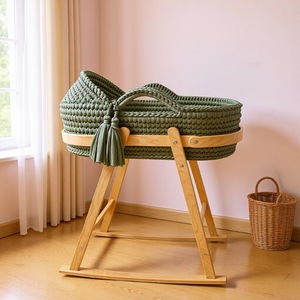 Cesto per Neonati in Corda di Cotone Ovale Tradizionale Ecologico, Intrecciato a Mano, <span class=keywords><strong>Lettino</strong></span> Portatile per Neonati, per Uso in Camera da Letto e all'Aperto - Product Image 3