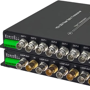 Convertitore in Fibra SDI HD 4 Canali 1080P 30Hz, Ricetrasmettitore Ottico SDI con Uscita Loop, Tally RS485, SDI su Fibra Monomodale 20km - Product Image 1