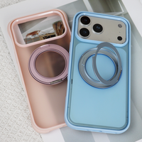 Étui de téléphone magnétique 3 en 1 Skin Touch ondulé avec protection à 360° °   Support rotatif, grande fenêtre pour appareil photo, coque antichoc pour iPhone 18 Pro Max