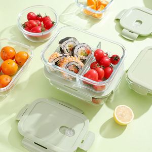 Wholesale Heatable Microwavable Borosilicate Glass Food <b>Storage</b> Containers Airtight High Capacity Leak Proof Lunch <b>Boxes</b> - Product Image 4