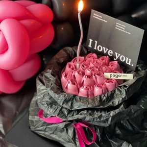 <b>Honey</b> And Sweetness Cake Plug Valentine's Day Birthday Rose Cake Decoration Acrylic Couple Cake Ornament - Product Image 1