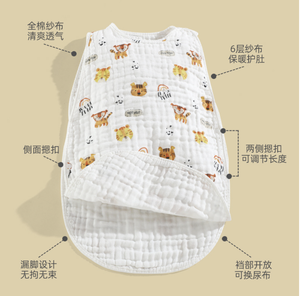 100% <span class=keywords><strong>coton</strong></span> unisexe bébé couverture portable sans manches mousseline sac <span class=keywords><strong>de</strong></span> couchage et sac 2 4 6 couches <span class=keywords><strong>gaze</strong></span> Swaddle sac - Product Image 2