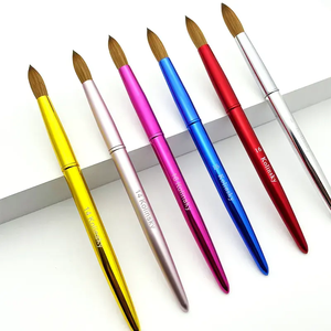 İngiltere sıcak satış 100% Kolinsky saf tırnak fırçaları takım özel etiket Metal kolu toptan Kolinsky akrilik tırnak fırçaları - Product Image 5