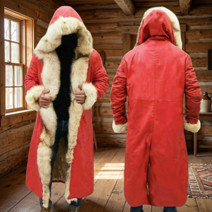 Veste d'hiver décontractée pour homme en cuir rouge uni avec fermeture éclair, col montant, coupe-vent, respirante, logo frontal - Product Image 4
