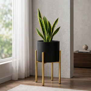 Support de plantes en métal pour sol avec bac à plantes pour salon, chambre, intérieur, extérieur, présentoir de fleurs, support de plantes décoratif moderne - Product Image 3