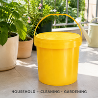 Seau rond en plastique recyclable de 3 L avec poignée résistante et étanche pour le nettoyage domestique et le jardinage