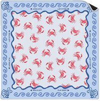 Alas mahjong Amerika ukuran 31,5*31,5 inci, motif Blue Coast, taplak meja anti selip dan tahan air, tahan kusut