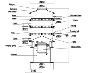 Máquina de Cribado Vibratorio Dahan, Totalmente de Acero Inoxidable, para Granos, Jugos, Plástico, Polvo Fino, Harina y Maíz - Product Image 2