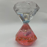 Minuteur liquide en forme de diamant, figurine flottante en acrylique (Père Noël, Princesse, Dauphin), sablier, jouet sensoriel, décoration de maison pour les fêtes, cadeau