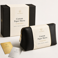 Manchon en papier doré ou argenté personnalisé, bande de logo sur mesure pour boîte cadeau, sac cosmétique, emballage en papier de taille personnalisée, emballage de marque