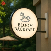 Offre Spéciale d'affaires en plein air cadre LED boîte à lumière ronde logo publicitaire LED lettres 3D boîte à lumière circulaire extérieure