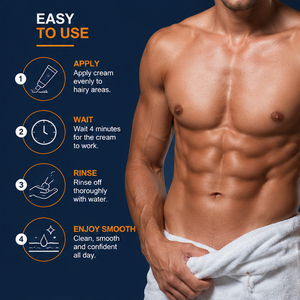 Crème dépilatoire formule douce marque privée, parfum naturel, action rapide, pour hommes - Product Image 5