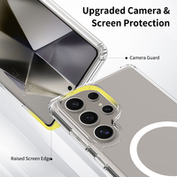 Funda Magnética de Calidad para Samsung S25 S26 Ultra con Cubierta Trasera Antiarañazos y Antiamarilleo, Transparente, para Teléfono Móvil con Bolsas de Aire Integradas