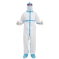 Hubei Haixin ruban bleu PPE combinaison vêtements de travail PE Film vêtements de protection haute vêtements de protection médicaux salopette jetable