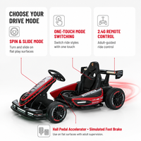 Fournisseur d'usine 24V 14AH Voiture électrique pour enfants personnalisée en plastique, type kart à drift, avec lumière LED dynamique