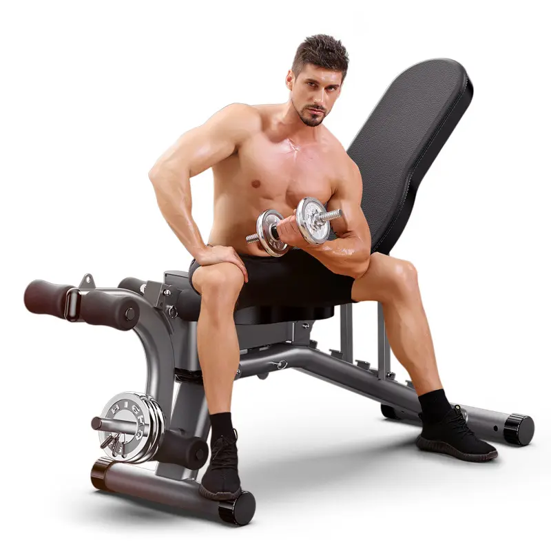 Banco de pesas plegable ajustable para ejercicio de gimnasio profesional comercial, con pesas, inclinación y declinación, para levantamiento de pesas