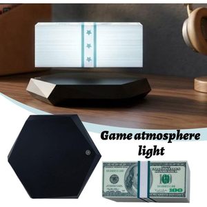 Floating Money Banknote Lamp for Fans, Magnetic Levitation Dollar Lamp with 3-Color LED Ambient Light, 360 <b>Rotating</b> <b>Desk</b> - Product Image 2
