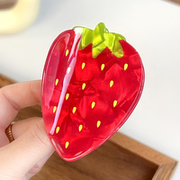 Pince à cheveux personnalisable en PVC, motif fraise créative et mignonne, rose et rouge, idéale pour les femmes