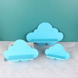 Estante de <span class=keywords><strong>Pared</strong></span> de Madera Multifuncional con Diseño de Nube, Decoración para Dormitorio <span class=keywords><strong>Infantil</strong></span>, Estante de Almacenamiento para Muñecas, Sala de Estar, Madera Maciza - Product Image 3