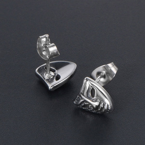 Fashionable Retro Mask <b>Stud</b> Earrings <b>Titanium</b> Steel For Men And Women CF089 - Product Image 3