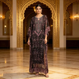 Nuovo <span class=keywords><strong>Abito</strong></span> Abaya per Donne Musulmane 2026, Ricamato con Strass e Paillettes, Elegante Abbigliamento Femminile in Stile Islamico <span class=keywords><strong>Arabo</strong></span> - Product Image 5