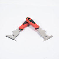 Couteau à plâtrer professionnel en acier inoxydable traité thermiquement, spatule multifonctionnelle, outil de plâtrage avec poignée en PP et TPR