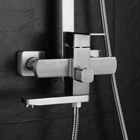 Ensemble de robinetterie de douche en acier inoxydable de haute qualité HLK, mitigeur de baignoire avec 3 fonctions, ensemble de douche pour salle de bain d'hôtel, vente en gros